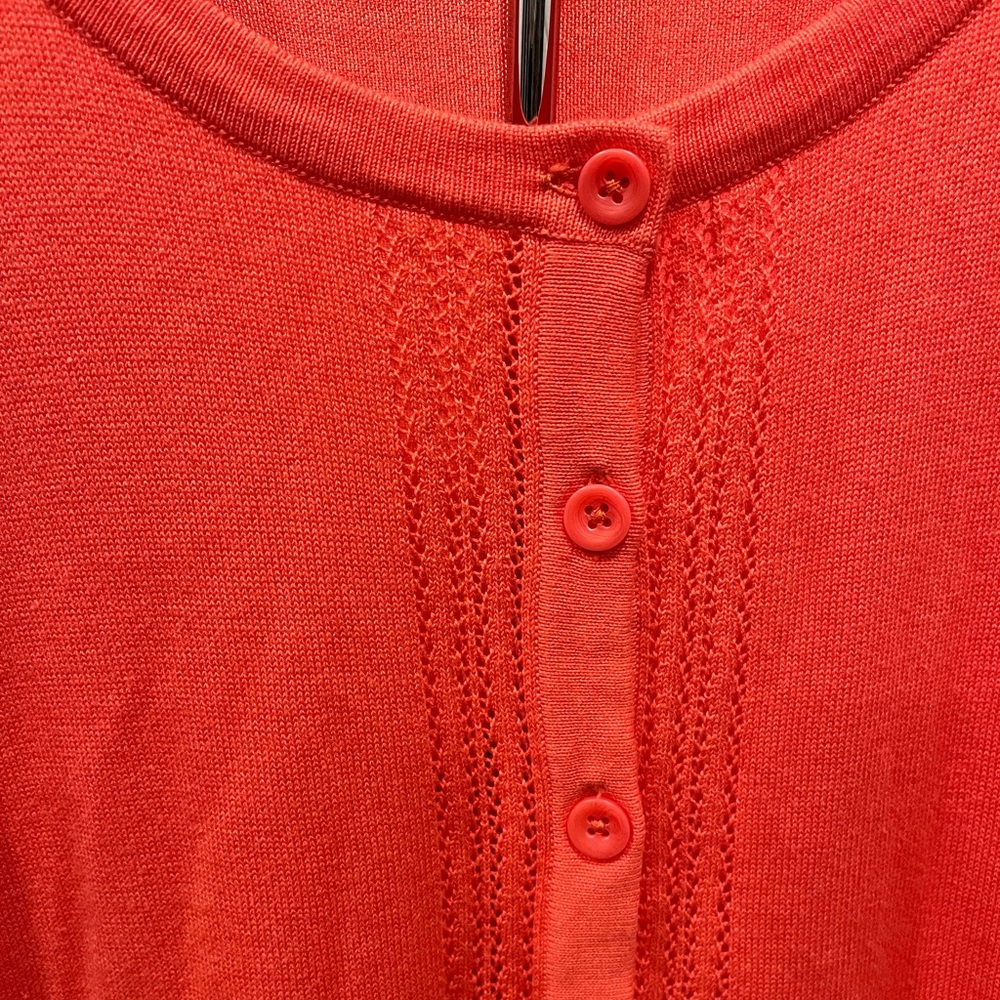 Northcrest Women's Plus Coral Button Cardigan - Picture 3 of 6